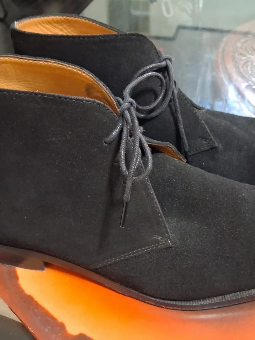 Carlos by Carlos Santana Black Suede Chukka Boots with Tan Lining